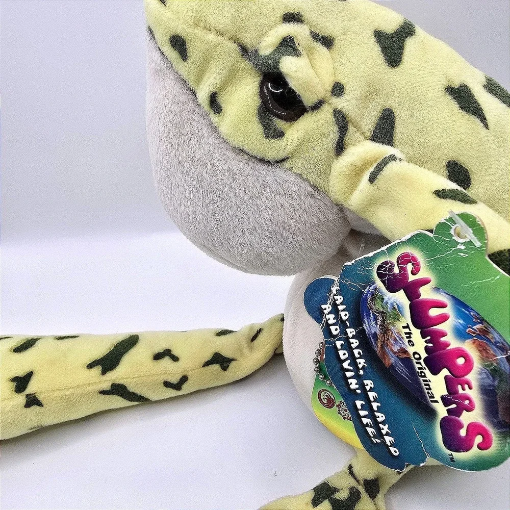 1999 Vtg‎ K&M International Slumpers Bull Frog Plush Yellow 17 in w/Tags